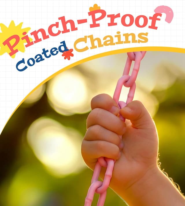 Detalle de High Back Full Bucket Toddler Swing (Pink) with Coated Chains & Locking Buckles