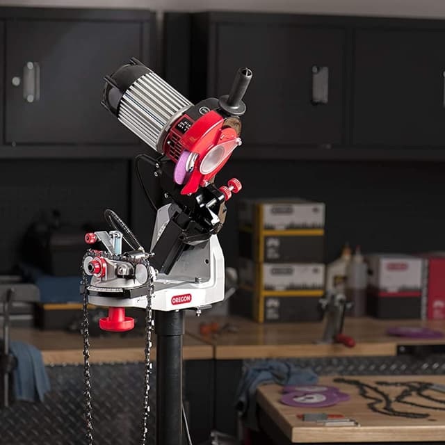 Detalle 2 de Oregon Professional 230 Volt Sägeketten-Schleifmaschine mit hydraulischer Kettenklemmung (für Ketten 620-230)