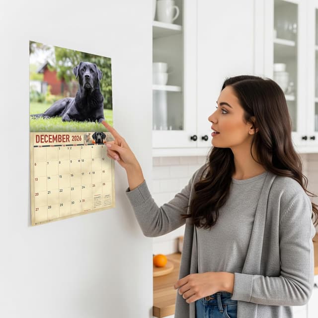 Thumbnail 2 de 2026 Black Labrador Wall Calendar 14x22 📅