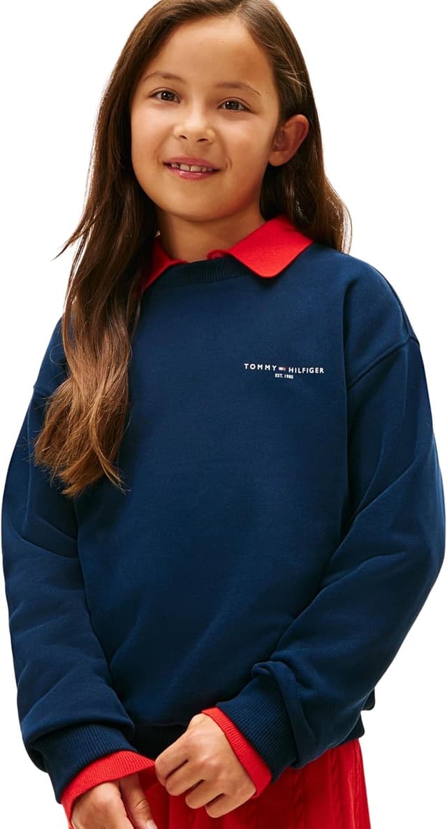 Detalle de Tommy Hilfiger Mini Corp felpa pullover C-Neck unisex KS0KS00665