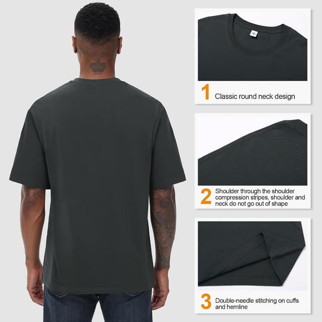 Detalle 2 de T-Shirts Herren Basic Baumwolle 180 g