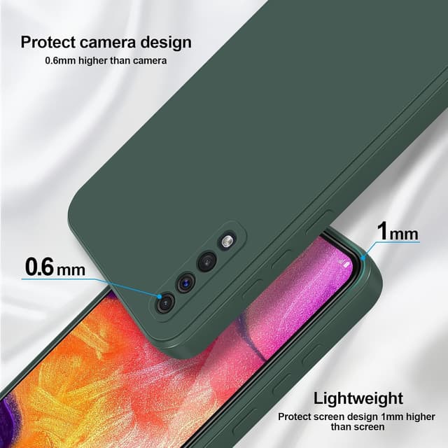 Detalle de GiiYoon Liquid-Silicone Hülle für Samsung Galaxy A50/A30S/A50s – weiches Rundumschutz-Case in grün