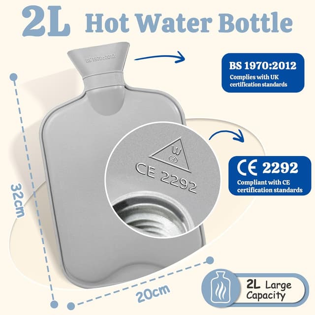 Detalle 2 de HAOCEE Wärmflasche mit Bezug (2 l) im Känguru-Taschen-Design – rosa