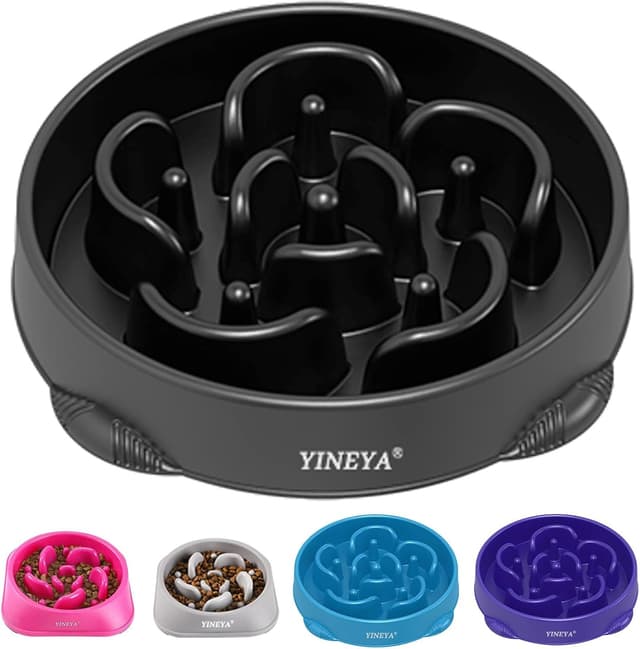 Detalle de YINEYA 4-Cup Slow Feeder Bowl for Large Dogs