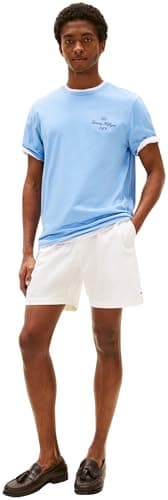 Detalle de Tommy Hilfiger Outline Script tee M camiseta azul