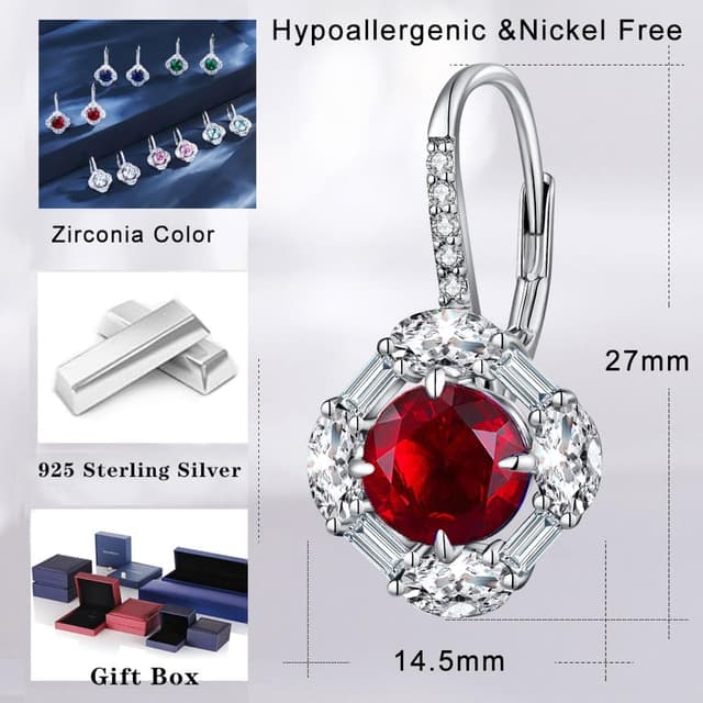 Thumbnail 6 de jiamiaoi Weißgold-plattierte 18 Karat Ohrringe (Hänger) aus 925 Sterling Silber mit Zirkonia