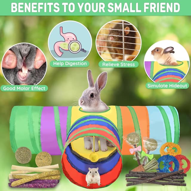 Detalle 2 de Ousiya 26-in-1 natural rabbit toys set