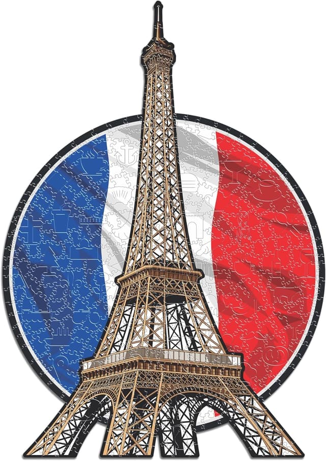 Detalle de Iconic Puzzles Torre Eiffel, Collezione Monumenti: puzzle di legno 500 pezzi taglia L