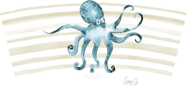 Detalle de Tervis Sara Berrenson Atlantica Collection Double-Walled Insulated Tumbler Travel Cup (16oz, 4-Pack) — Made in USA