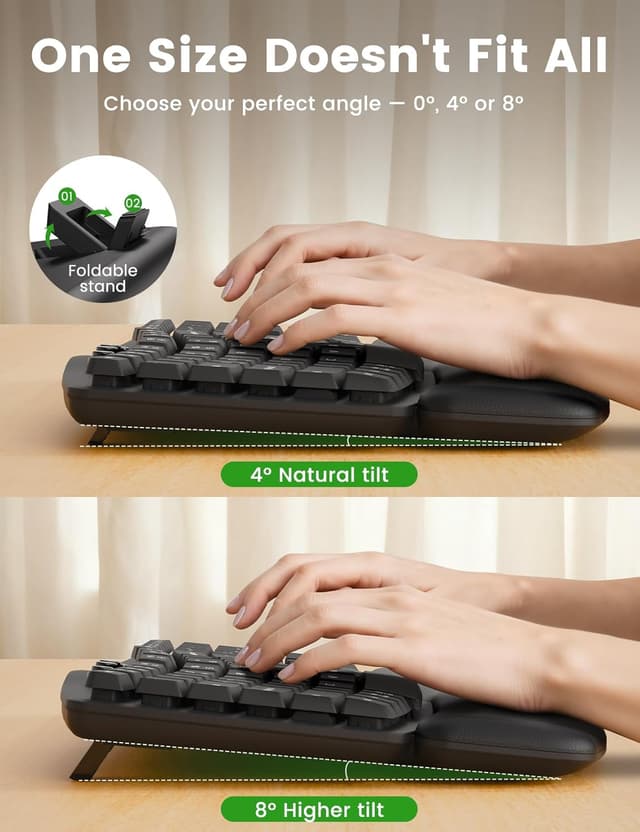 Detalle 2 de Sablute Ergonomic Wireless Keyboard and Mouse Combo 30dB ⌨