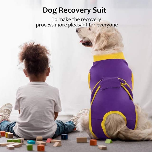 Thumbnail 6 de Kuoser Hundebody nach OP (Leckschutz) für Rüde & Hündin – atmungsaktiv, waschbar, Lila S