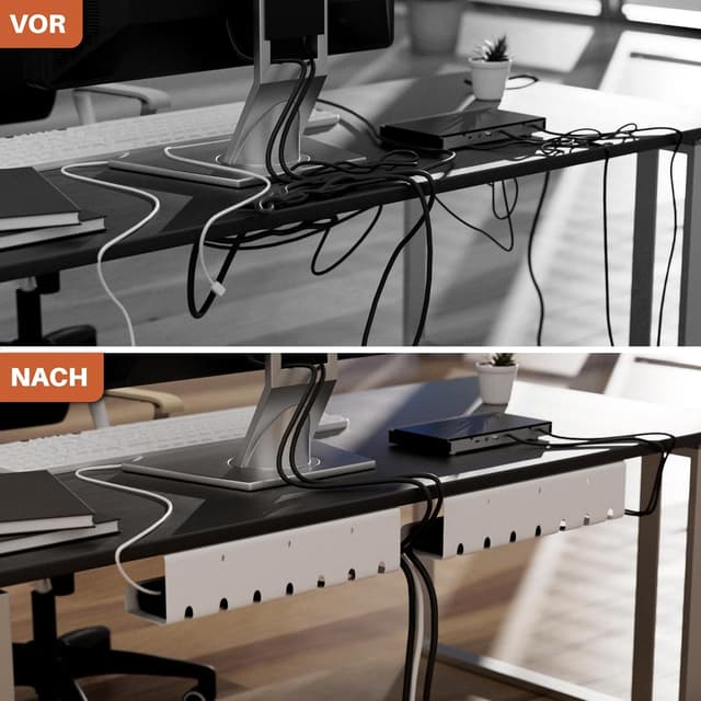 Thumbnail 2 de 2er Set Kabelmanagement Schreibtisch Weiß