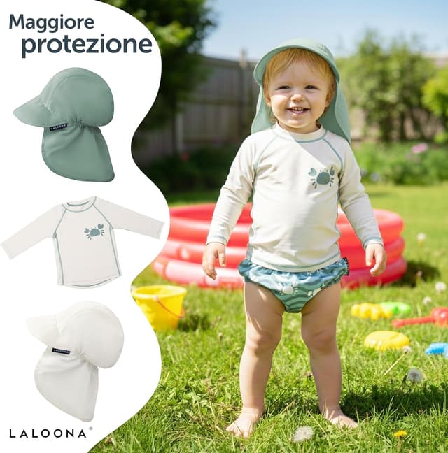 Thumbnail 6 de LaLoona Pannolino Piscina Riutilizzabile 18-24 mesi Verde con Granchio (certificato OEKO-TEX)