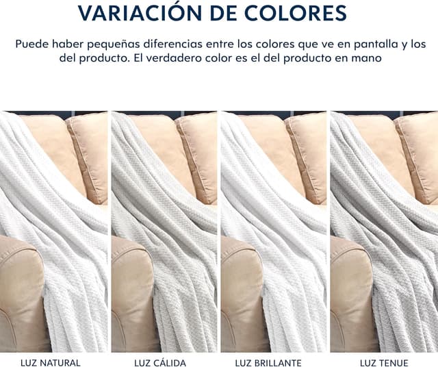 Thumbnail 4 de Dreamzie Manta Sofa Chevrón Blanco 130x150 cm 🛋