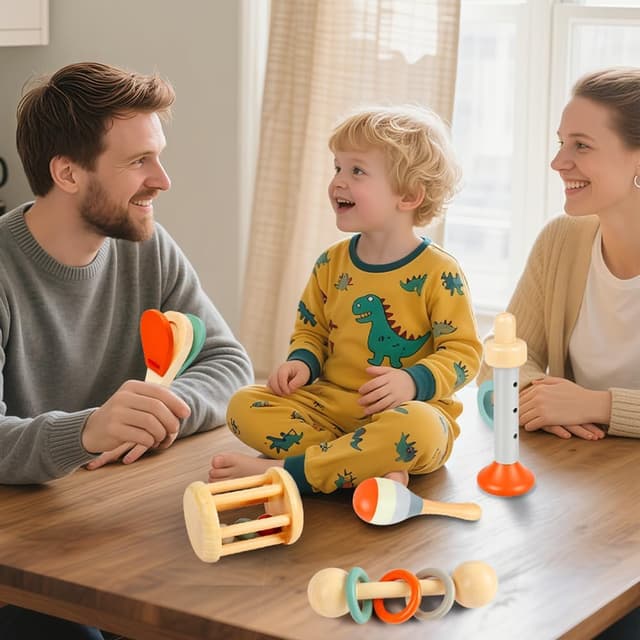 Thumbnail 6 de Aolso Wooden Musical Toys Set (5 pcs) Maracas for Kids