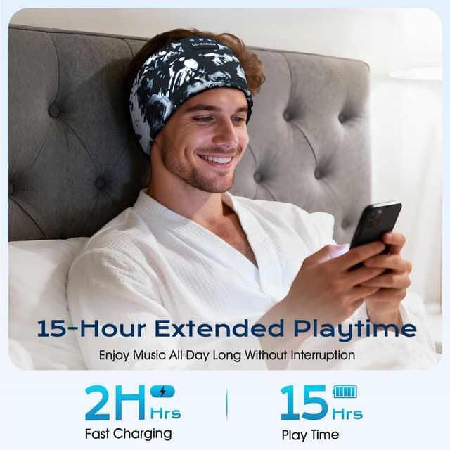 Thumbnail 6 de LC-dolida Schlafkopfhörer Stirnband — 15+ Std Playtime