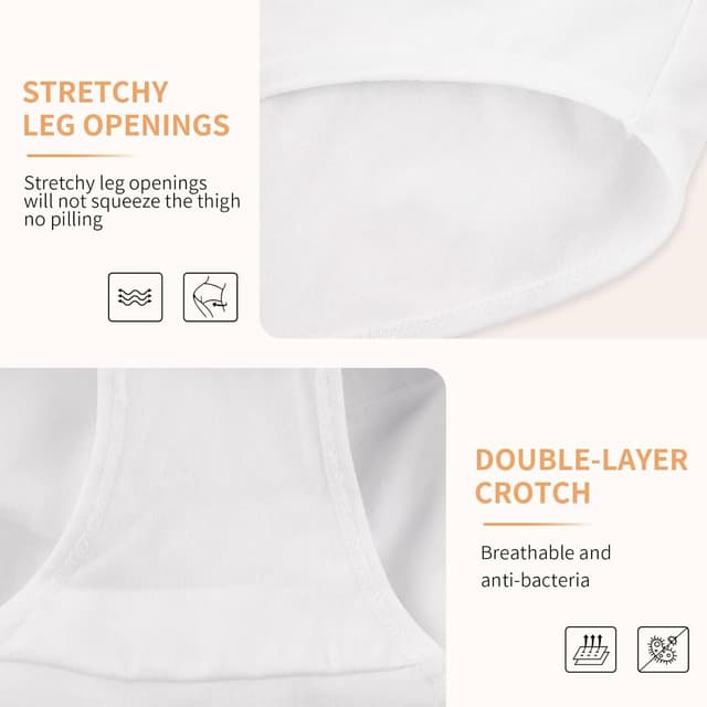 Detalle 2 de NUOZA Damen-Slips im 5er Pack mit hoher Taille aus Baumwolle