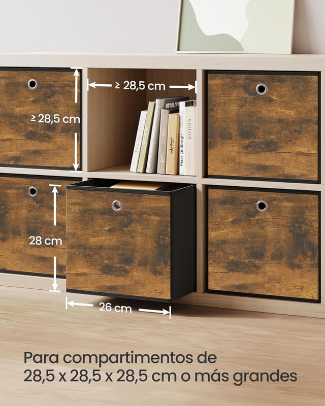 Detalle de SONGMICS Caja Almacenaje 26 x 26 x 28 cm