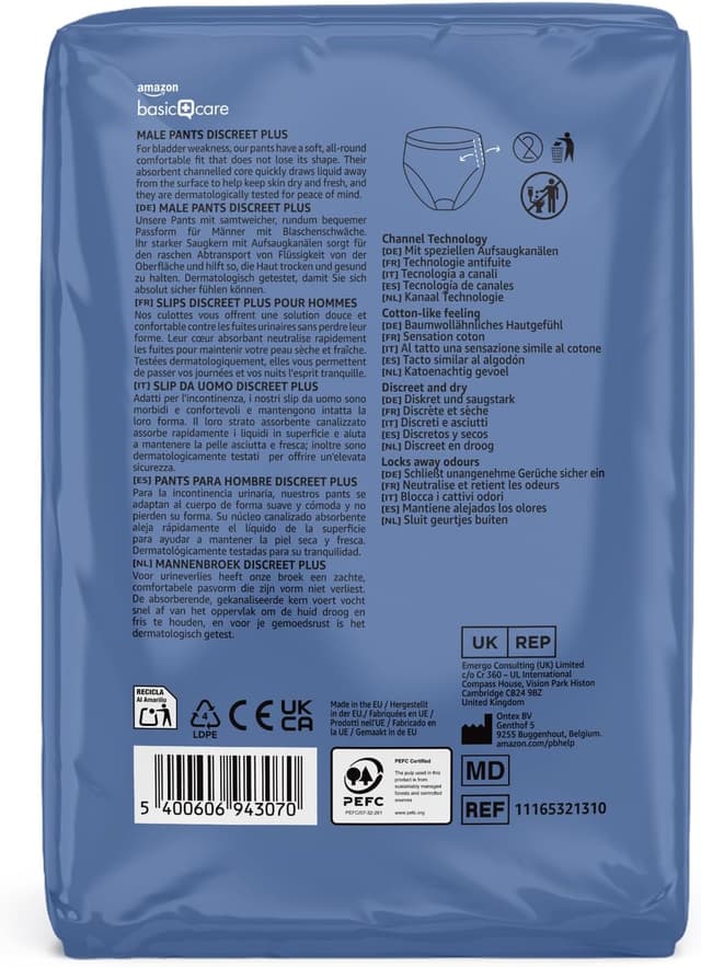 Detalle 2 de Amazon Basic Care Culottes Plus Grand protection urinaire