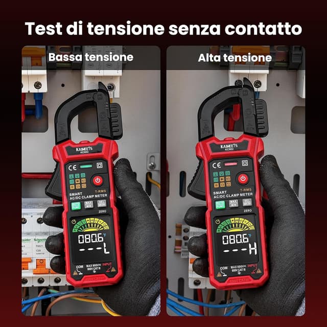 Detalle de KAIWEETS Pinza Amperometrica T-RMS 6000