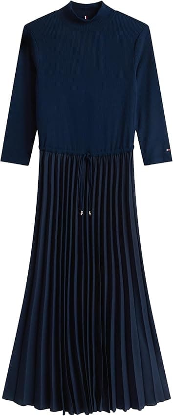 Thumbnail 4 de Tommy Hilfiger Vestido Slim Rib Midi XL azul