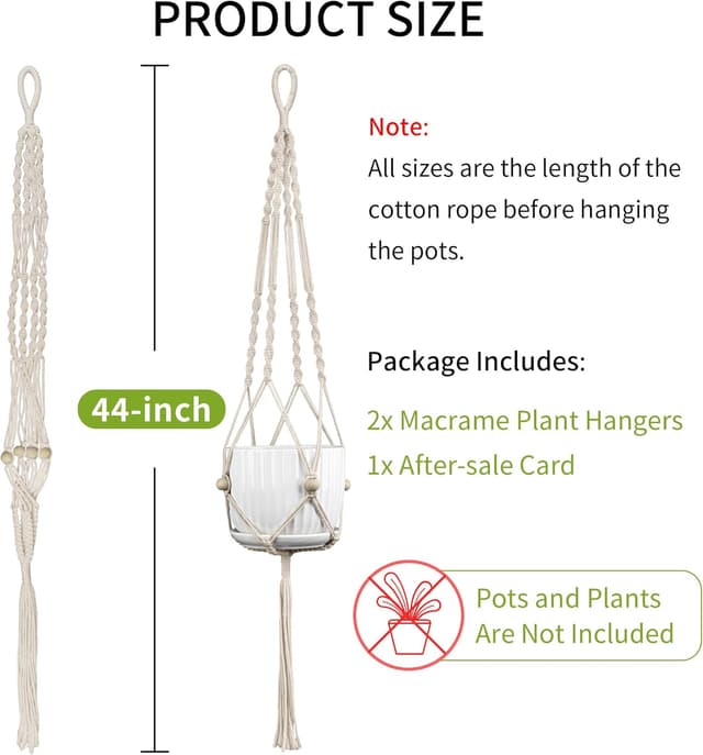 Thumbnail 6 de IDEEEPAN Macrame Plant Hanger 44 Inch