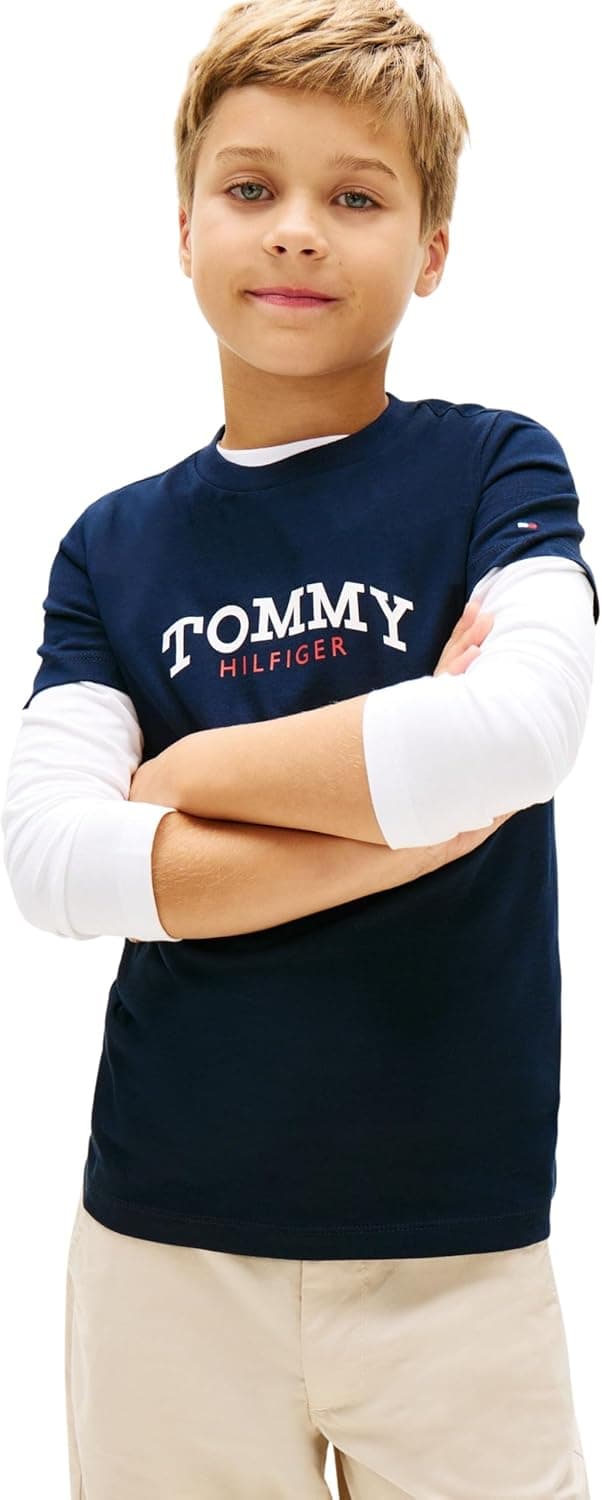 Detalle de Tommy Hilfiger Monogram Graphic T-Shirt KB0KB10263 per bambini e ragazzi (confezione da 1)