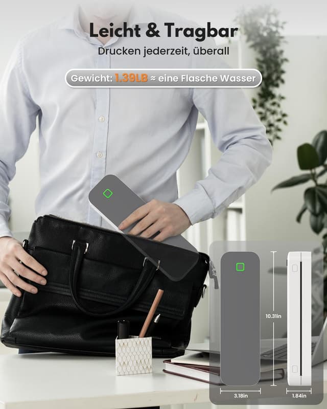 Detalle 2 de Ablemark U210 A4 Thermodrucker mit Bluetooth