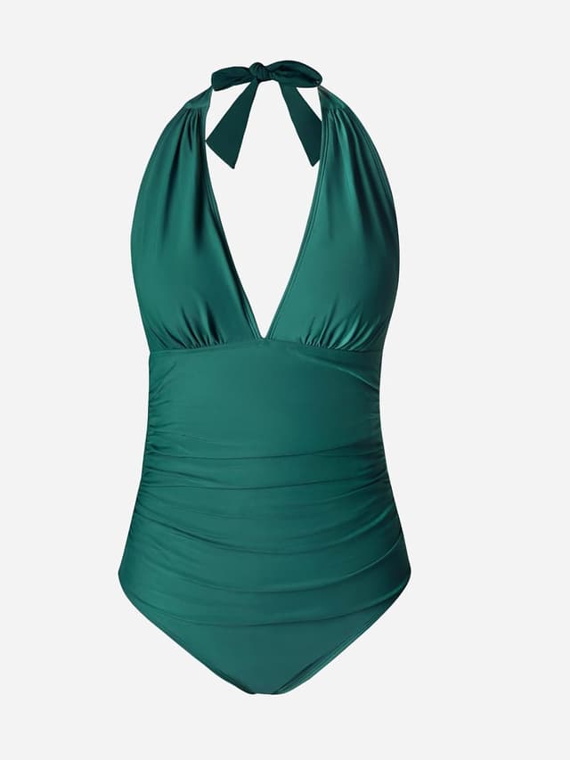 Detalle de CUPSHE Costume da bagno donna intero con scollo a V e coppe imbottite rimovibili