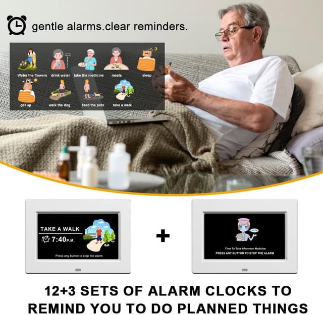 Detalle de CAZOKASI DST Digital Clock 7 inch for dementia 🕰