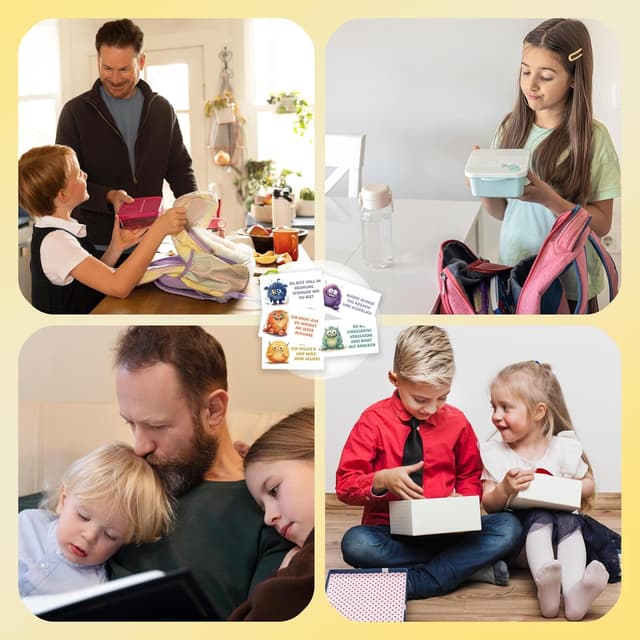 Thumbnail 6 de Oizemori 20 Affirmationskarten für Kinder – Mutmacher mit Monster-Motiven für Schule, Kita & Brotdose