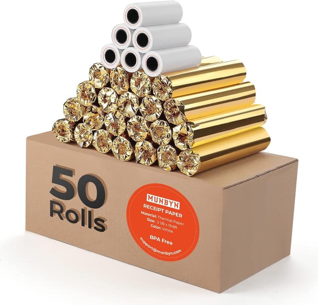 Detalle de MUNBYN Thermal Receipt Paper 80mm 50 Rolls