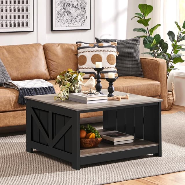 Detalle 2 de Yaheetech Mesa de Centro 80×80 cm con Revistero