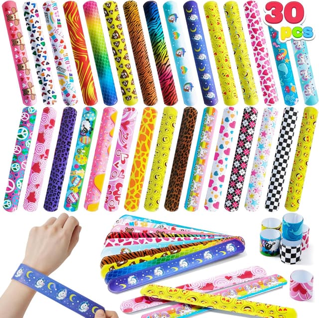 Detalle de JOYIN 30er Slap-Armbänder für Kinder (30 Designs) – Party-Mitgebsel ab 4 Jahren