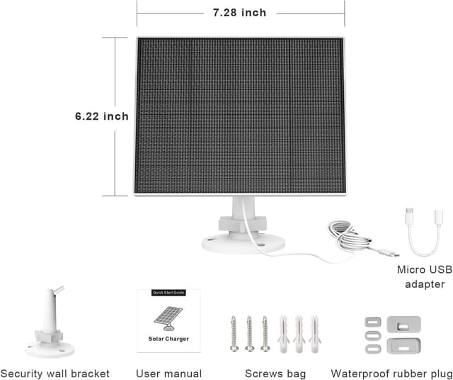 Thumbnail 6 de 5W Solar Panel for eufy Camera (2-Pack) with USB-C Port, IP65 Waterproof Charging & 360° Mount