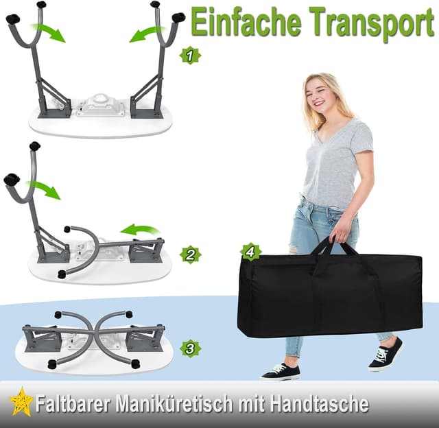 Detalle 1 de YRHome table de manucure pliable 98 x 44 x 77