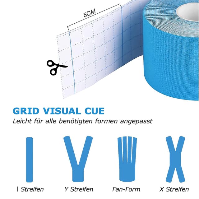 Detalle 2 de Carehabi Nastro kinesiologico 5 m x 5 cm 3 rotoli