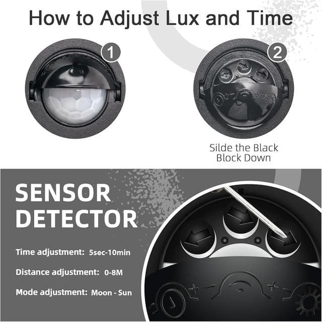 Detalle 2 de Kerry motion sensor wall lights IP44