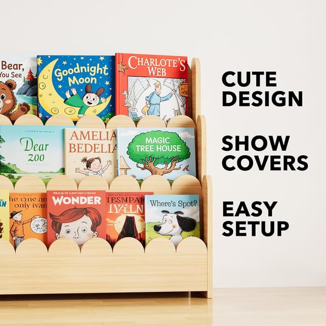 Thumbnail 6 de SpaceAid 3-Tier Scalloped Bookshelf 29.6"