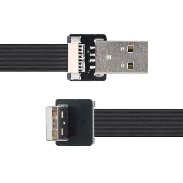 Detalle de USB 2.0 Flachkabel 90° (nach oben abgewinkelt) von chenyang – 20 cm Verlängerung/Adapter zum Anschluss