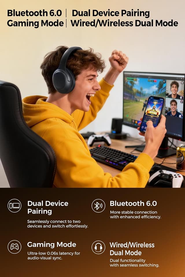 Thumbnail 6 de SoundPEATS Cove Pro cuffie ANC 95 ore