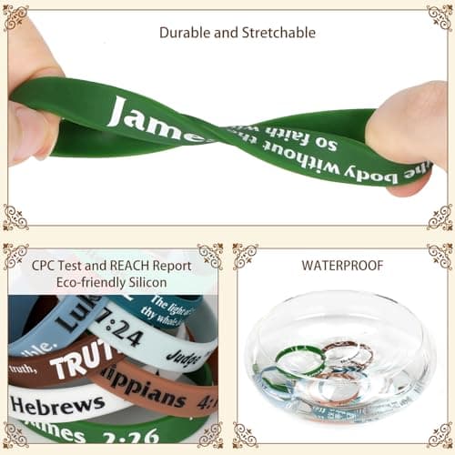 Thumbnail 4 de LVNRIDS 140 Pulseras de Silicona con Versículos