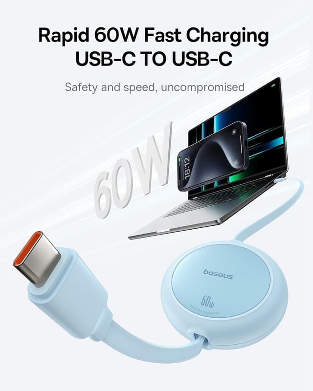 Detalle 2 de Baseus Cable USB C 60 W carga rápida