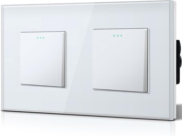 Detalle de BSEED Interruptor Conmutador 2 Vías Blanco 157mm