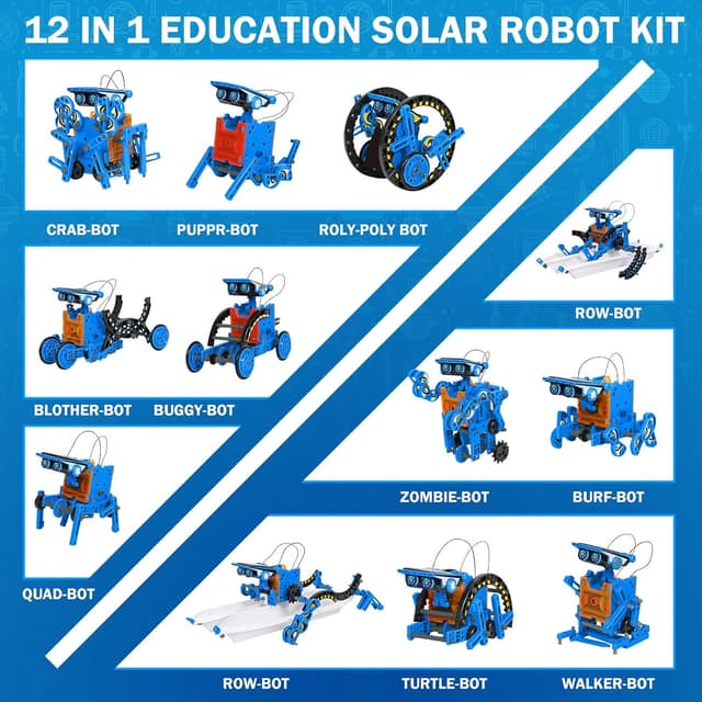 Thumbnail 4 de OMWay 12-in-1 Solar Robot STEM Kit for Ages 8–12 🤖