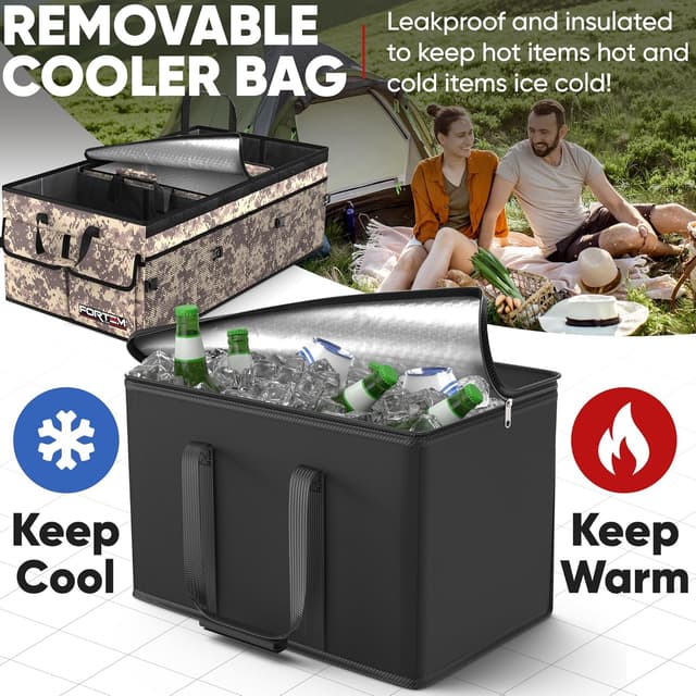 Thumbnail 1 de FORTEM Car Boot Organiser (Collapsible SUV Trunk Organizer, 105L) with Non-Slip Base and Securing Straps