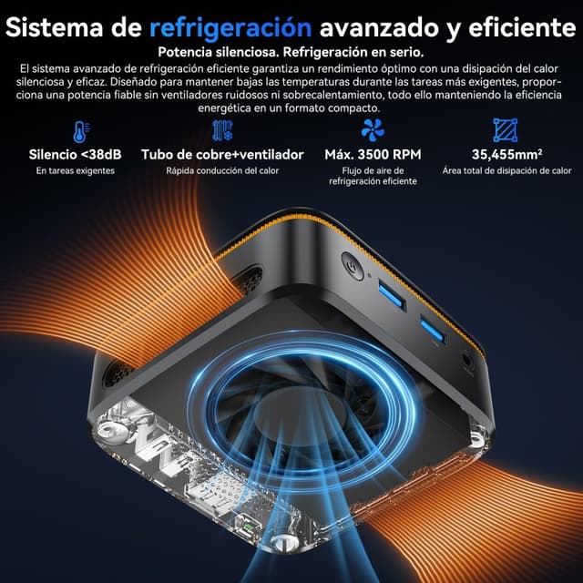 Detalle 2 de Huidun H50 Mini Intel N150 16 GB 512 GB SSD con WiFi 6 y Windows 11