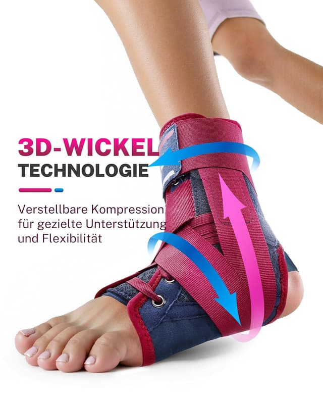 Detalle de Fitomo Sprunggelenkbandage mit beidseitig herausnehmbaren Schienen, Schnellverschluss & „Figur 8“-Stütze – für Sport und Alltag