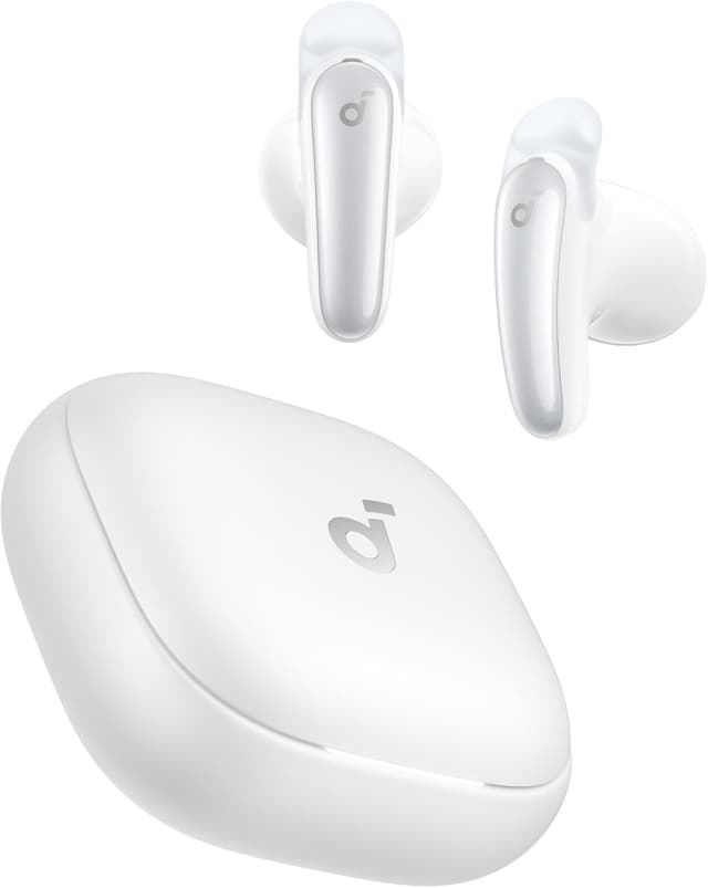 Detalle de soundcore Liberty Buds by Anker (White) — half-in-ear earbuds with adaptive noise cancelling, translation and up to 30H