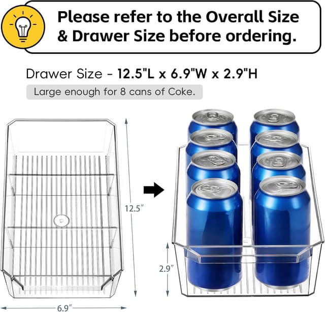 Detalle de 2 Set 2-Tier Clear Organizer with Dividers for Cabinet